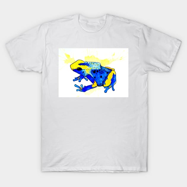 Dendrobates Tinctorius "Tumucumaque" Dart Frog Watercolor T-Shirt by Gyngr-art